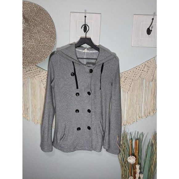 Roxy Black and White Peacoat - Picture 1 of 16